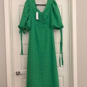 Topshop Vibrant Green Long Sleeve Dress